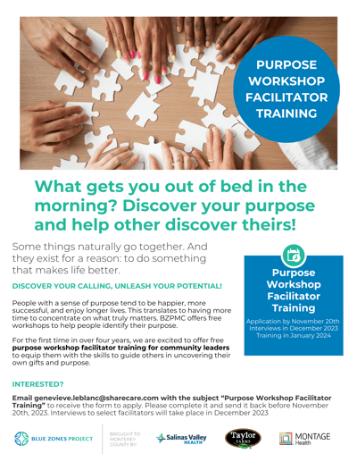Become a Purpose workshop Facilitator