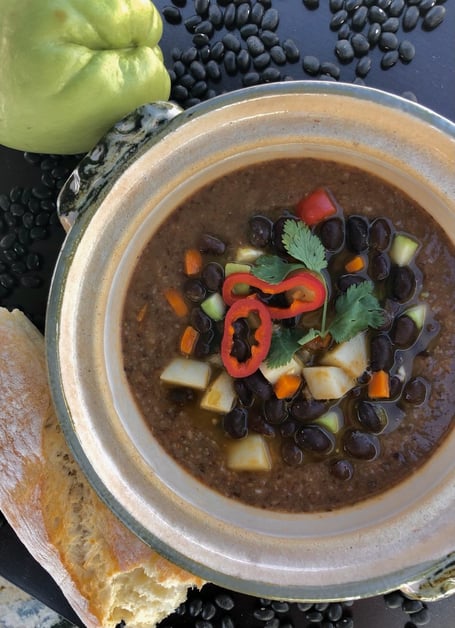 Black Bean Potato and Chayote Soup