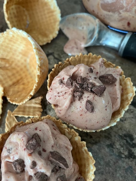 Black Cherry Choc Chip Soft Serve