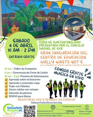 Feria de sustenabilidad 6 de abril con salinas valley recycles