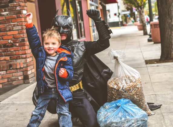 Batman with little kid