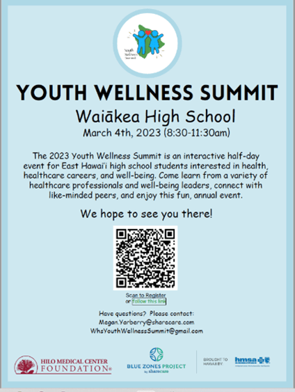 Waiakea High School Youth Summit Flyer