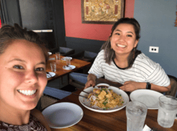 Meeting up with co-workers for lunch