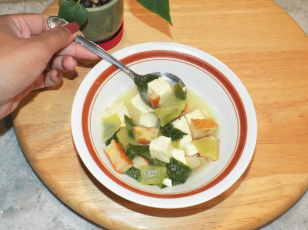 Grandpa Chuck's Fish Cake, Bok Choy, and Tofu Soup